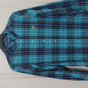 CHAPS Easy Care Blue Plaid Button Down Shirt. Size XL 18-20.